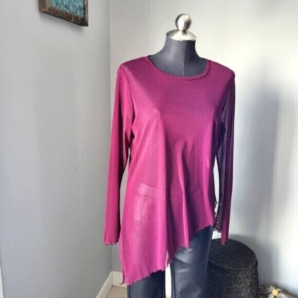 Picadilly Sheer Mesh Blouse Size Small